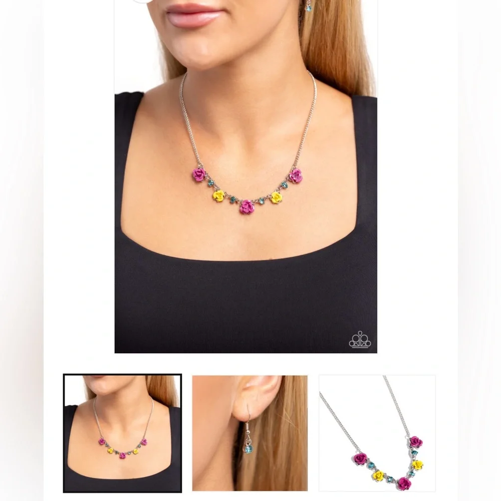 🌹🌺🌹 “STRIKE A ROSE” PINK NECKLACE WITH FREE EARRINGS ~ PAPARAZZI❗️ 🌹🌺🌹 - Picture 5 of 6